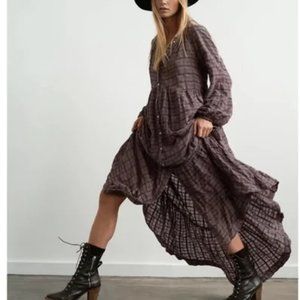 Free People Edie dress; horseshoe brown/black, size small
